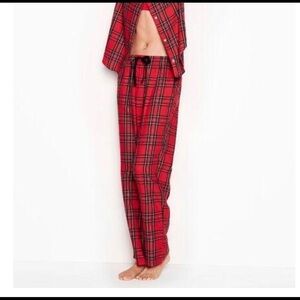 VICTORIA'S SECRET Red Plaid Pajama Lounge Pants Tartan Holiday PJs M Soft Pant